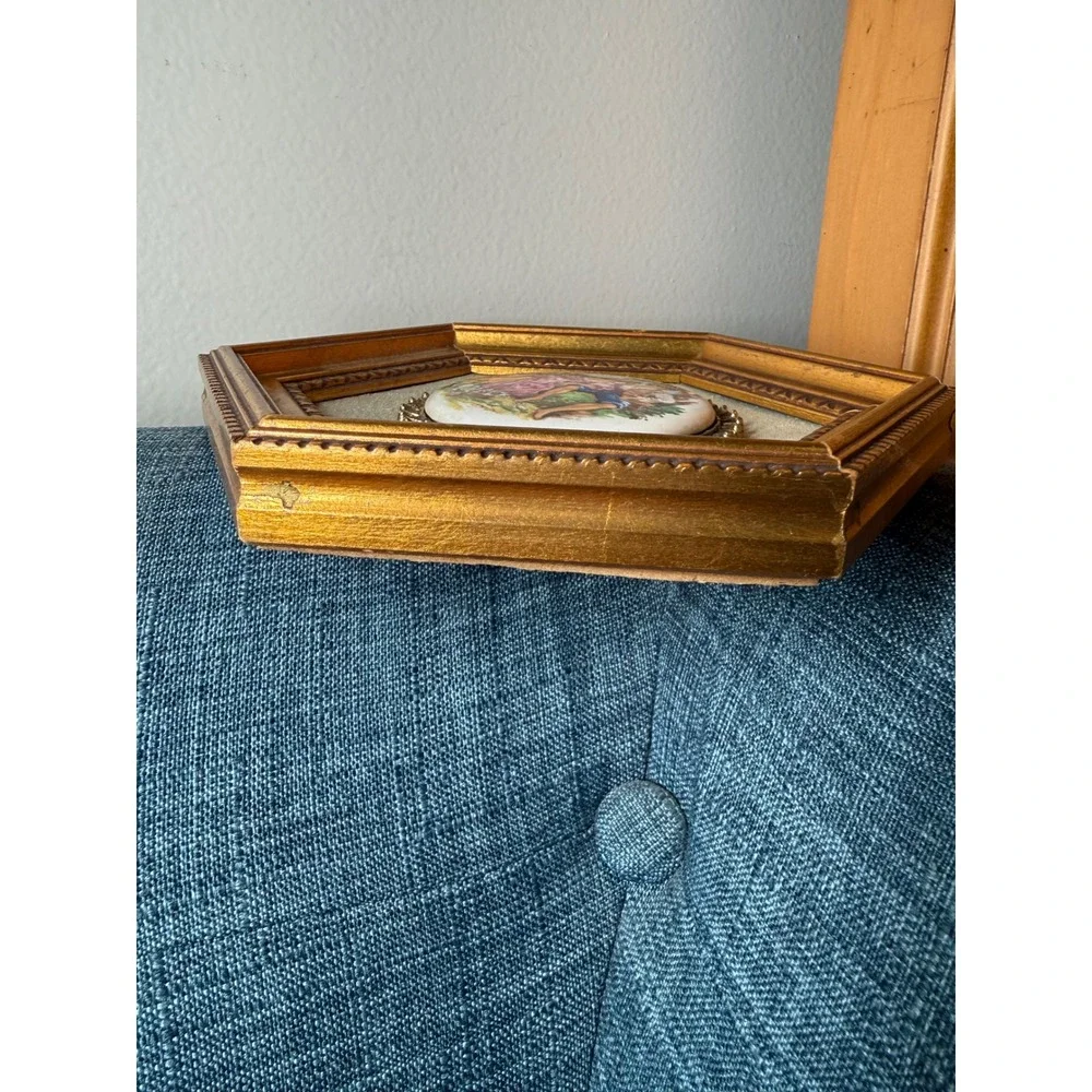 Vintage French Provincial Boucher Rococo Style Wall Hanging Porcelain Plaque